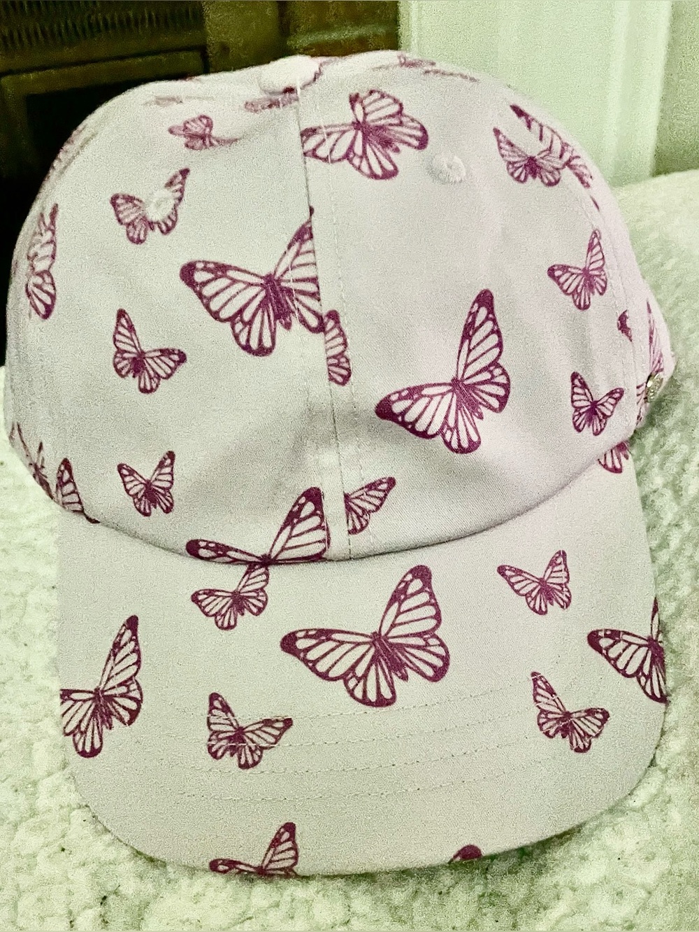 Steve Madden Lilac Butterfly Print baseball cap. New!!!! - Picture 1 of 6